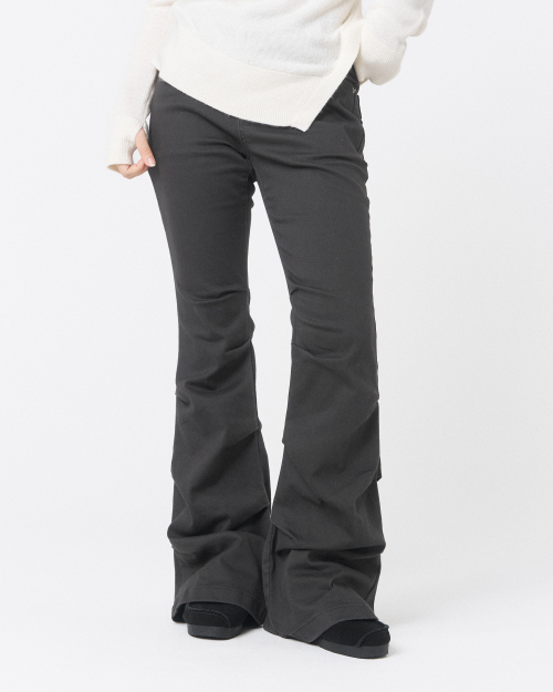 Shirring bootscut pants угольный