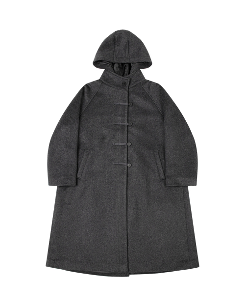 コート [MISEKI SEOUL] Hoodie long duffle coat CHARCOAL 미세키서울(MISEKI SEOUL) Hoodie long duffle Coat CHARCOAL