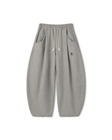 [AG X ESEELMI] Damage Sweat Balloon Pants - Melange Grey