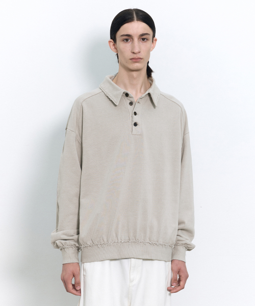 Рваное поло оверсайз BEIGE