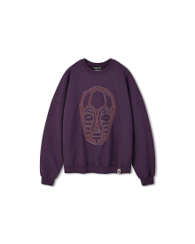 [AG X ESEELMI] Tribal Mask Sweat Shirt - Purple