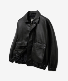 9171 NATURAL WASHED LEATHER BLOUSON_BLACK