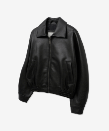 OVER-FIT SINGLE LEATHER BLOUSON_BLACK