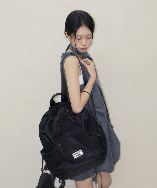 마스마룰즈() Zipper string backpack _ Black 상품 이미지