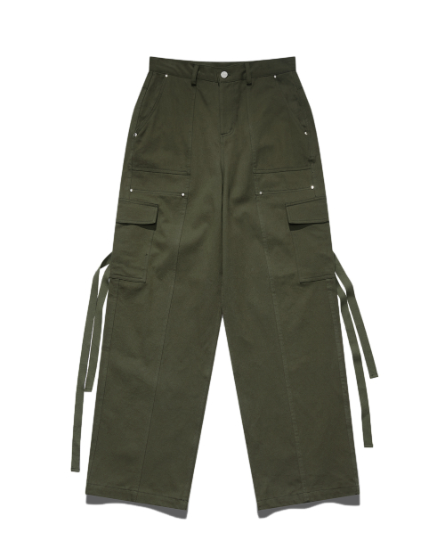 Straight strap pocket pants