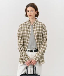 UNISEX CHECK FLANNEL SHIRT GREEN CHECK_UDSH4C104E2