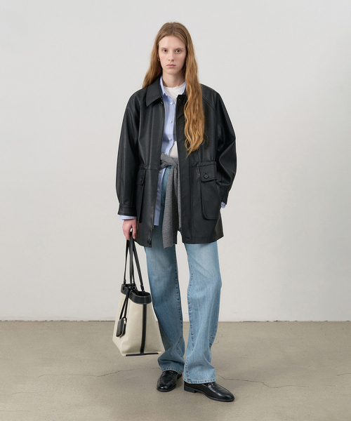 ジャケット・アウター Dunst UNISEX LEATHER HALF JACKET Dunst UNISEX LEATHER HALF JACKET