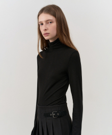 ESSENTIAL TURTLENECK TENCEL T-SHIRT BLACK_UDTS4C203BK