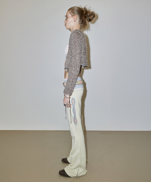 Cut Out Stripe Sweatpants Raw
