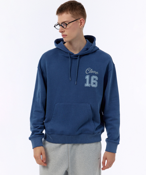 [24FW clove] Lettering Hoody (синий)