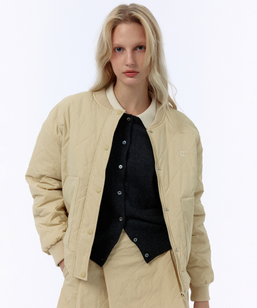 [24FW clove] Quilted Blouson (бежевый)