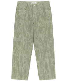 WASHED COTTON SEMI WIDE PANTS [MINT GREEN]