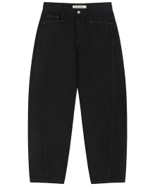 CURVED DENIM PANTS [BLACK]