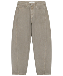 CURVED DENIM PANTS [BEIGE]