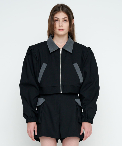 BULD POINTED WOOL JACKET / чёрный