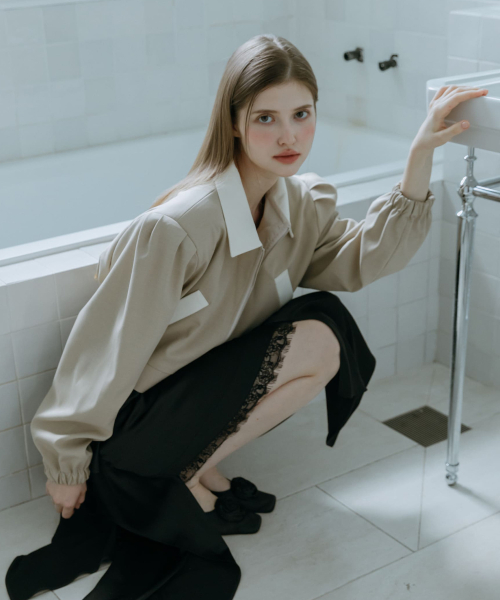 BULD POINTED WOOL JACKET / BEGIE