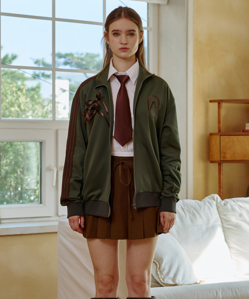 ARI PEACH FLEECE JERSEY TRACK TOP / хаки