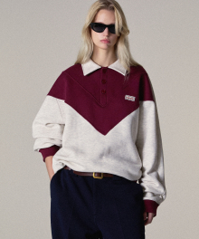 90s COLLAR SWEATSHIRT BURGUNDY