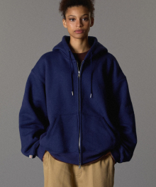 MINIMAL HEAVYWEIGHT HOODIE ZIP-UP NAVY