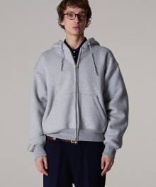 MINIMAL HEAVYWEIGHT HOODIE ZIP-UP GRAY