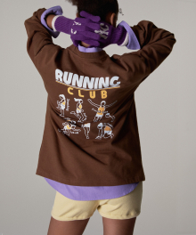 RUNNING CLUB LONG SLEEVE T-SHIRT BROWN