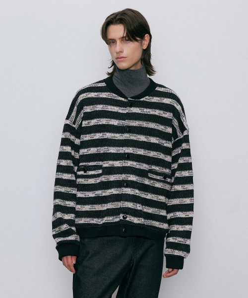 Needle crop cardigan (чёрный stripe)