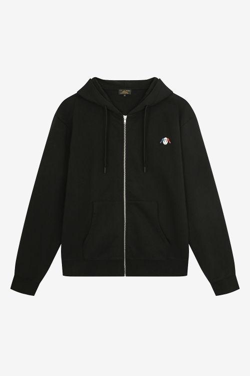 Basic Hooded Zip-Up (Small Mutton)_Black