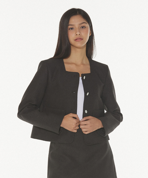 CLASSY BOUCLE TWEED JACKET - чёрный