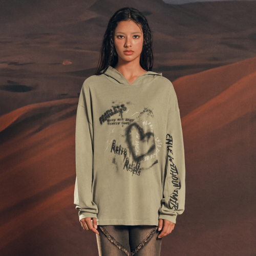 OVERSIZED HOOD T-SHIRT оверсайз худи Khaki BQ4CL015