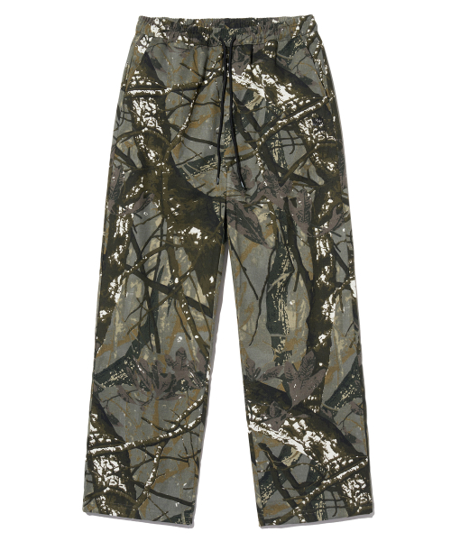 TAG CAMOUFLAGE BANDING PANTS - хаки