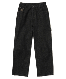 SPEAKER CARPENTER DENIM PANTS - BLACK