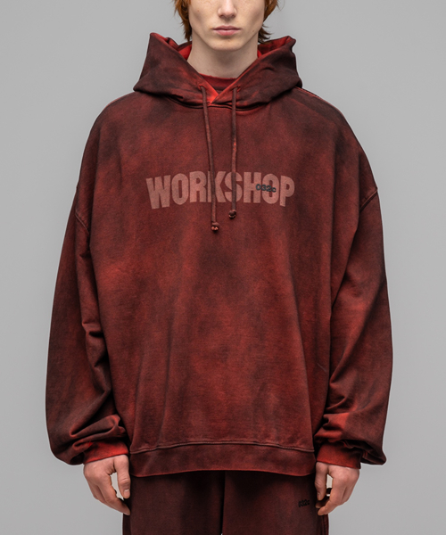 【関税込み】032c バーガンディ Icarus With No Sun フーディ 032c【ヴィンテージ感☆ICARUS WITH NO SUN BUBBLE HOODIE 】