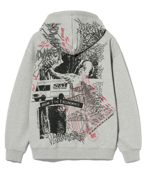 SPREAD IT OUT HOODIE - MELANGE серый
