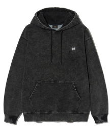 TAG PIGMENT DENIM HOODIE - BLACK