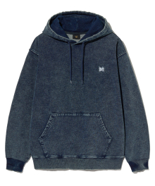 TAG PIGMENT DENIM HOODIE - INDIGO