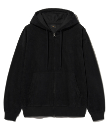 EVERYDAY CORDUROY HOOD ZIP UP - BLACK