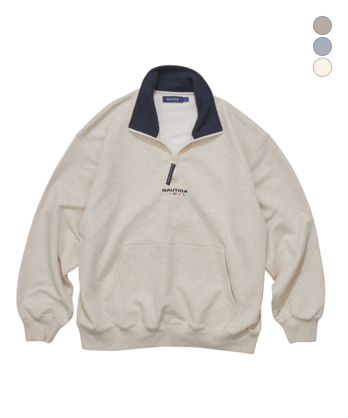 83플래그 하프 집업 스웨트셔츠(기모)(4colors) NSW6036