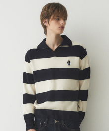 Stripe Collor Pullover / WHKAE4922U