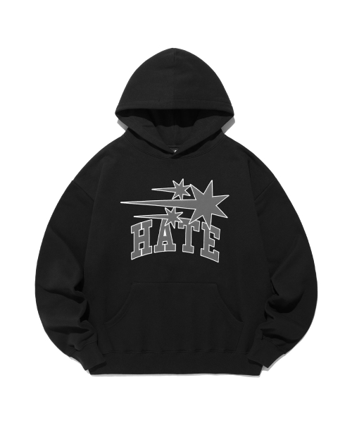 나이스고스트클럽() 3STARS HATE APPLIQUE HOODIE_BLACK(NG2EFUM417A) 상품 이미지