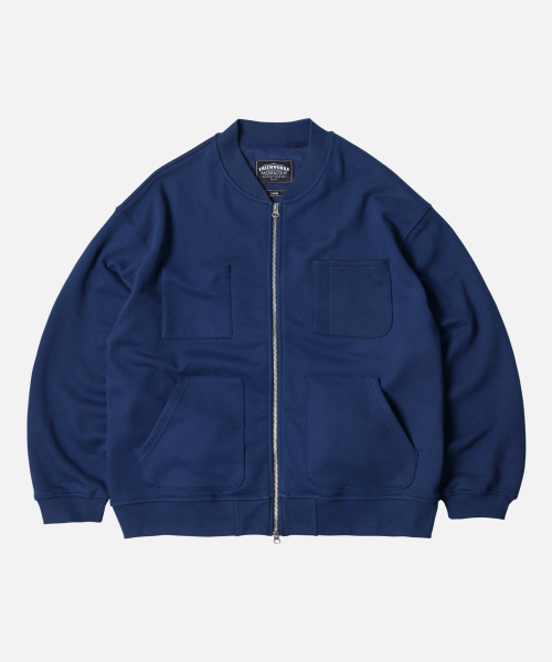 HEAVYWEIGHT SWEAT ZIP UP CARDIGAN_ BLUE