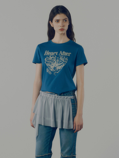 레이브(RAIVE) Heart After Graphic T-shirts in Teal Blue VW4AE100-A1 - 사이즈 & 후기 | 무신사
