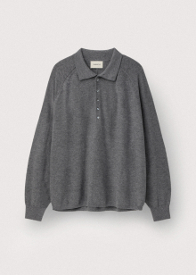 Pure merino convertible collar pullover_Smoky grey