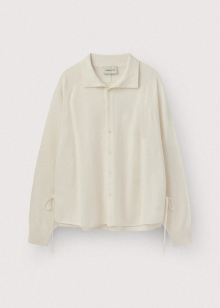 Pure merino convertible collar shirt_Ivory