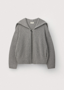 Pure saxon wool convertible hood jacket_Misty grey