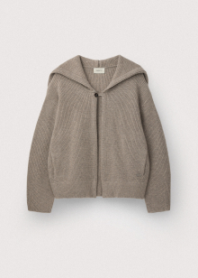 Pure saxon wool convertible hood jacket_White oak