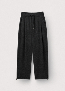 Pure saxon wool tucked pant_Graphite