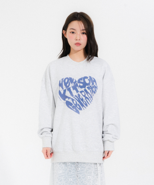 VINT HEART LOGO SWEATSHIRTS(LIGHT MELANGE)
