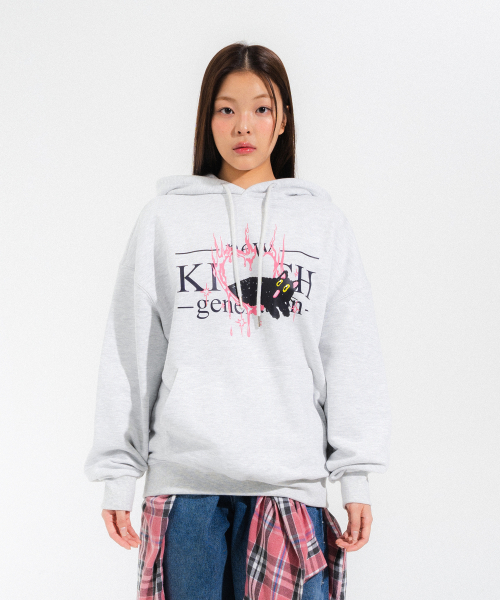 MELTING LOGO HOOD TEE(LIGHT MELANGE)