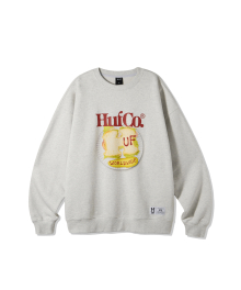 HUF SANDWICH CREWNECK [WHITE MALANGE]