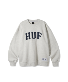 APPLIQUE ARCH LOGO CREWNECK [WHITE MELANGE]